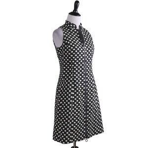Worth New York Polka Dot Sleeveless Midi Dress Size 2 Black / Offwhite